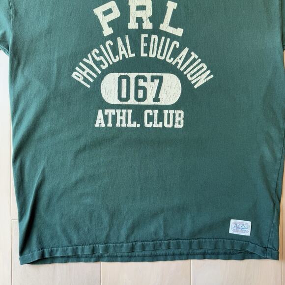 Polo Ralph Lauren Logo Jersey Shirt Medium Green Vintage Fit New York Streetwear - Picture 4 of 7